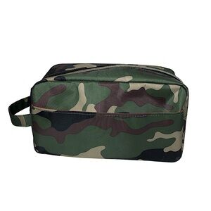 Bath and Body Works Camouflage Green Brown Black Tan Toiletry Zipper Bag Unisex
